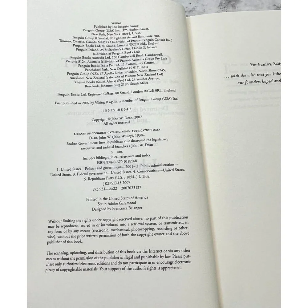 Broken Government Republican Rule John W Dean 1st Ed American Politics - Picture 6 of 13